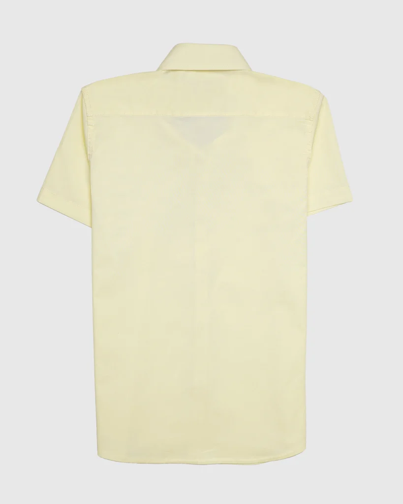پیراهن پسرانه پوپلین طرح ساده زرد