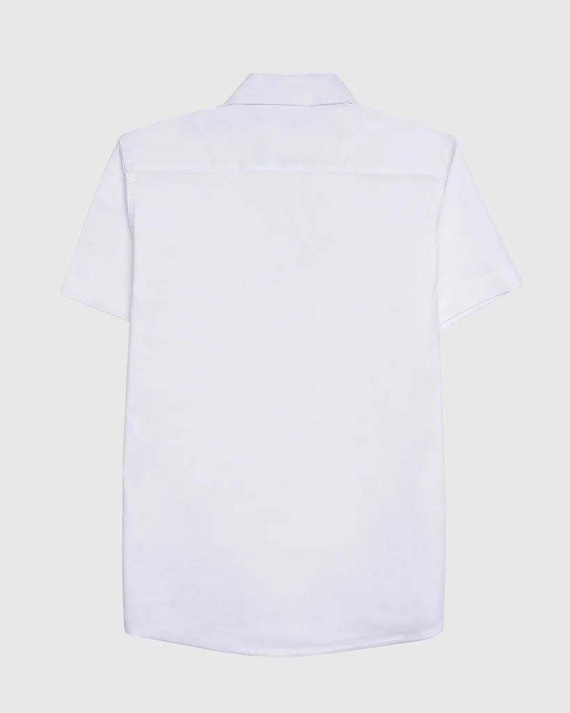 پیراهن پسرانه پوپلین طرح ساده سفید